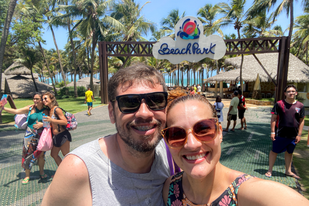 A couple in front of Beach Park