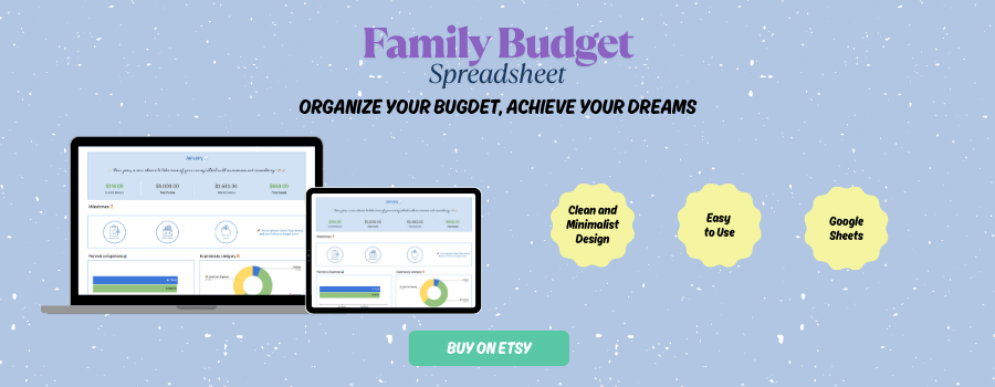 Banner with a Family Budget to buy