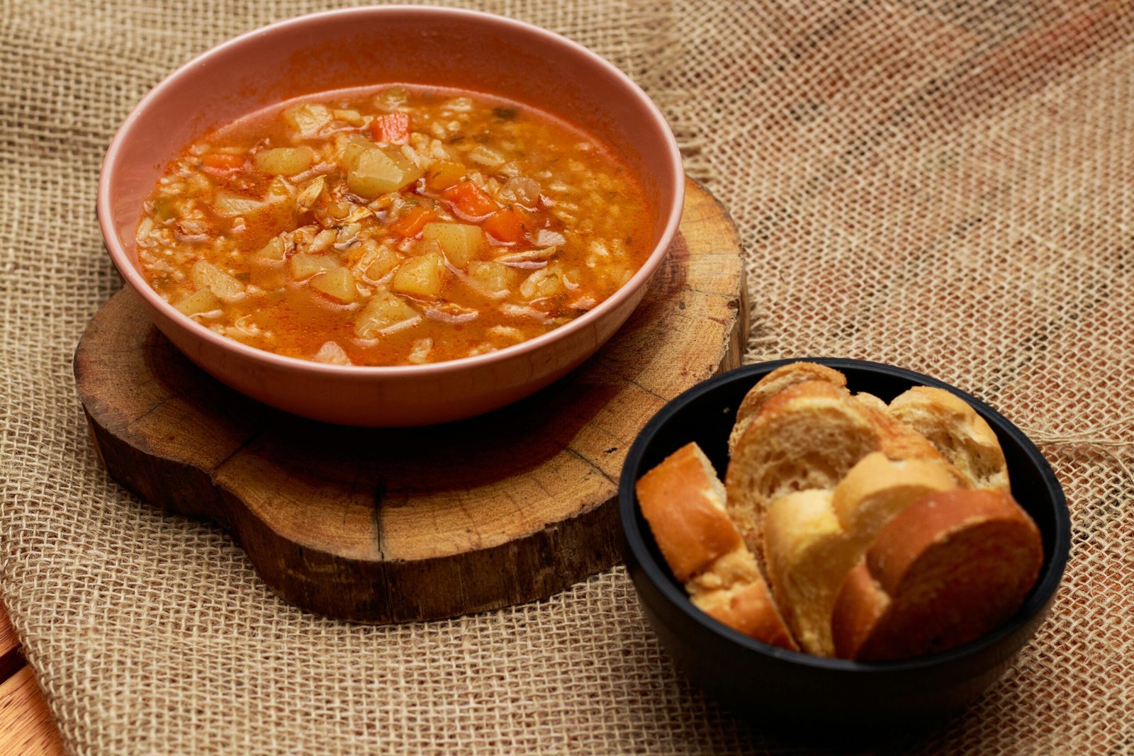 soup with bread