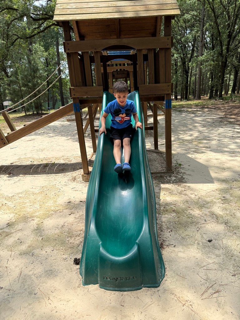My son in the slide