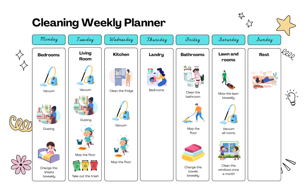 schedule cleaning house