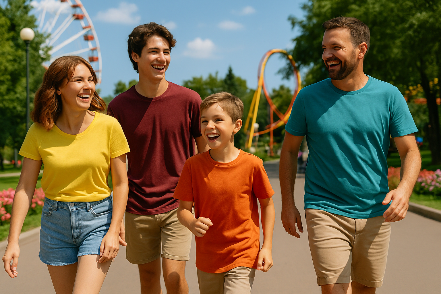 a family having fun together