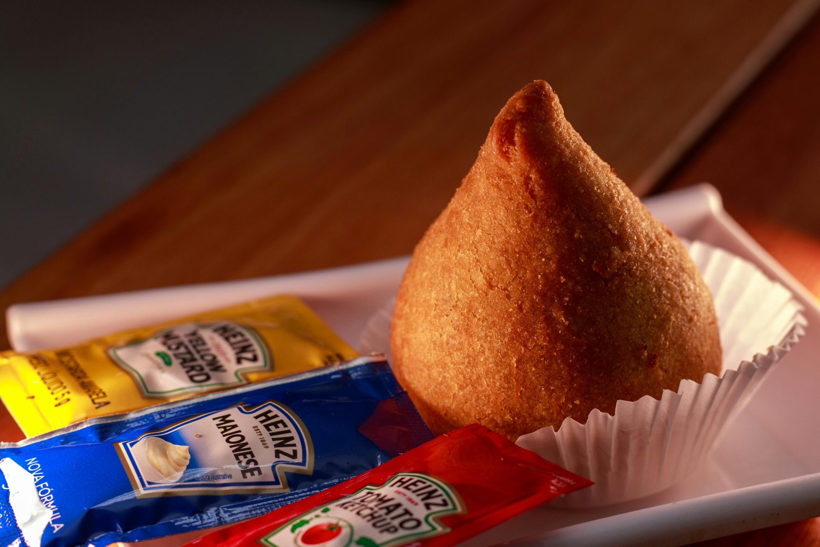 Brazilian Coxinha with sauces
