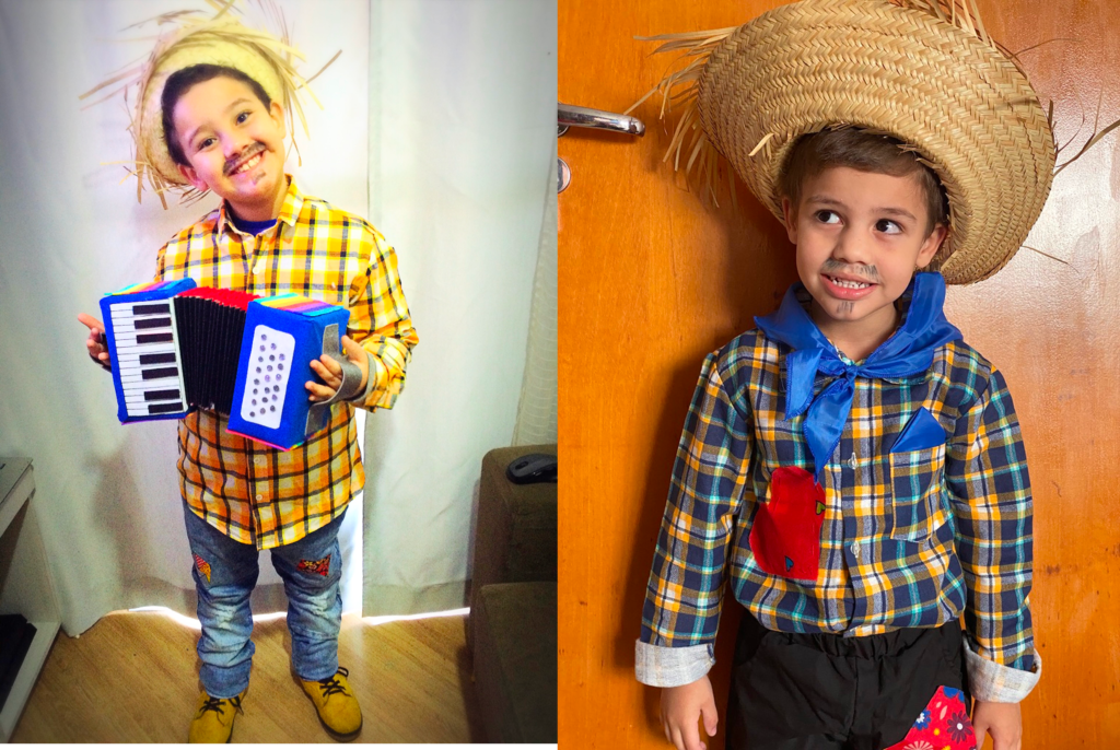 boys wearing caipira clothes