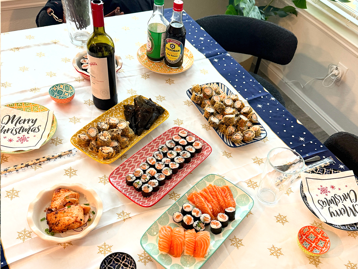 Table with Japanese Food