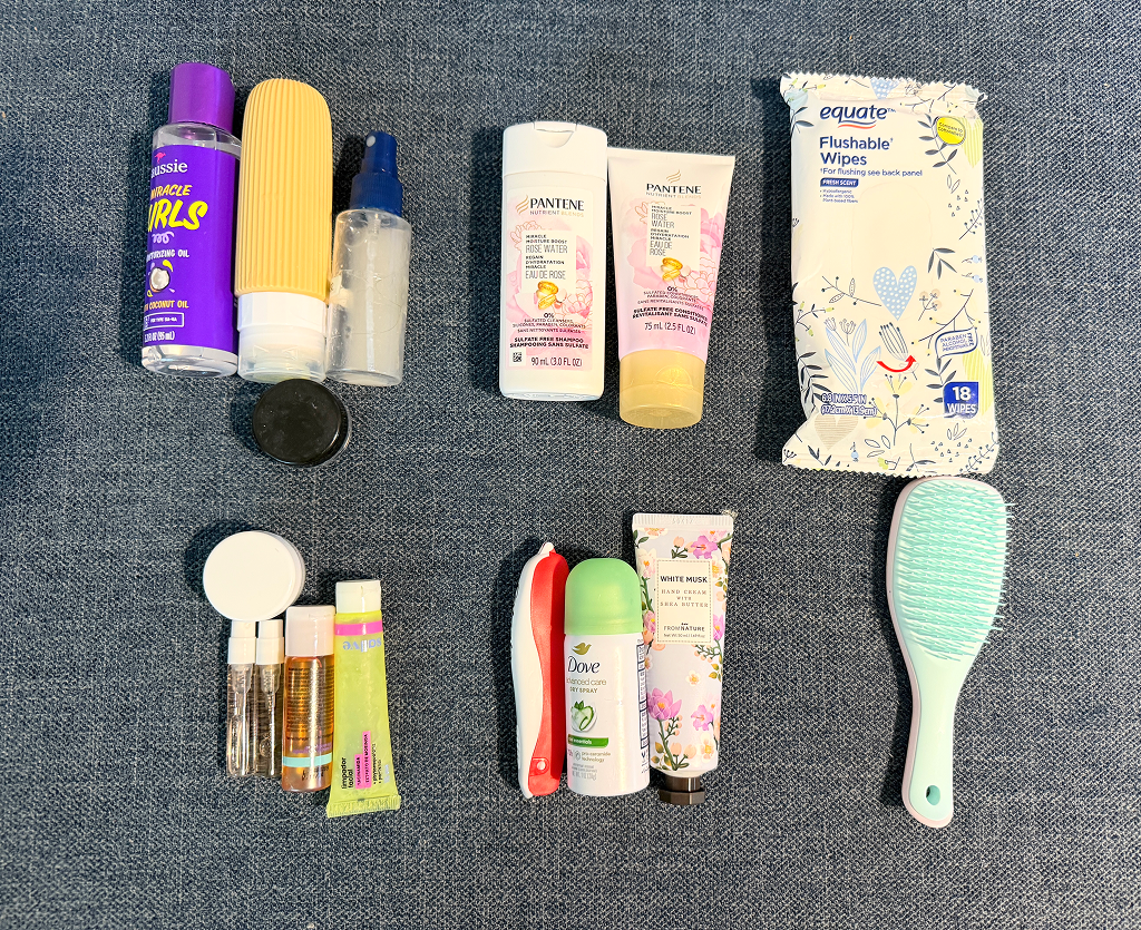 mini items travel size to pack a carry on