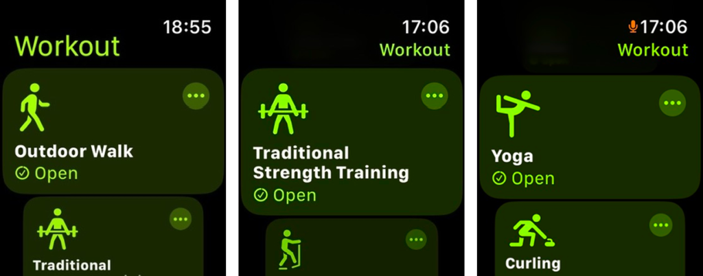 Type of activities in Apple Watch