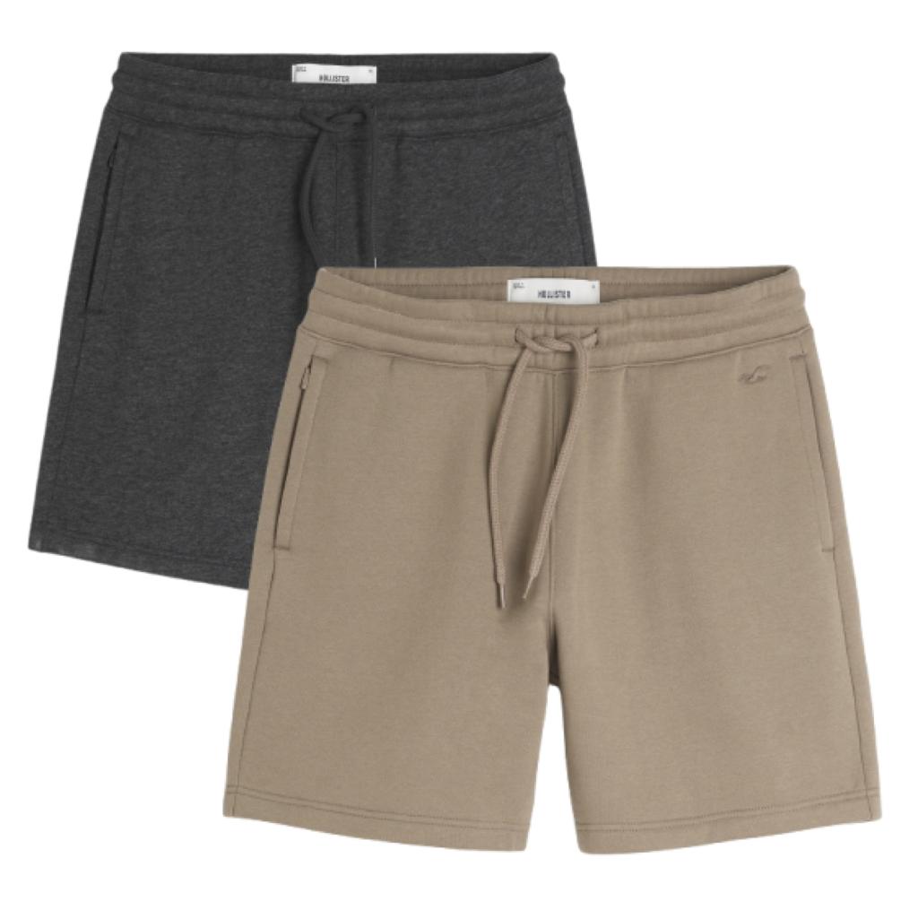 Hollister fleece shorts for teenagers, great for back to school comfort and style, priced at $29.95.