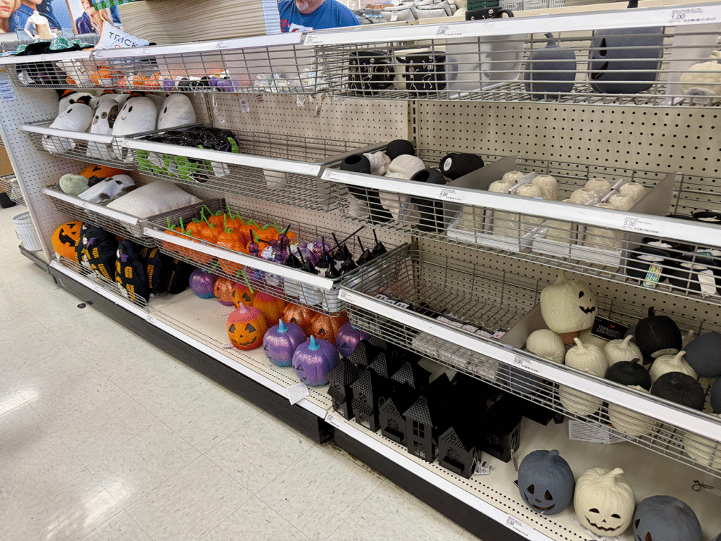 Target aisle with Halloween itens