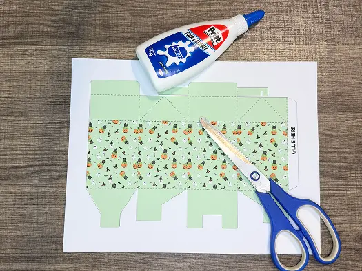 Milk Box Halloween Treat Bags template printable.