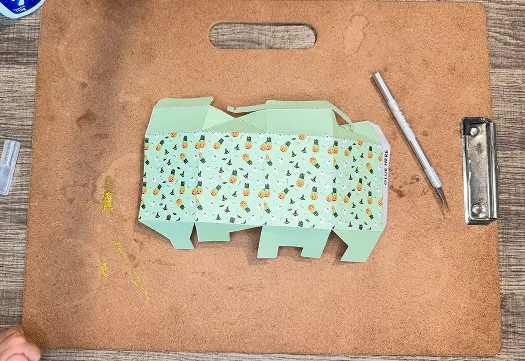 Milk Box Halloween Treat Bags: Box folded.