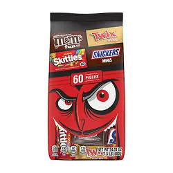 M&Ms, Skittles, Twix and Snickers for Halloween Treat Bags. pack.