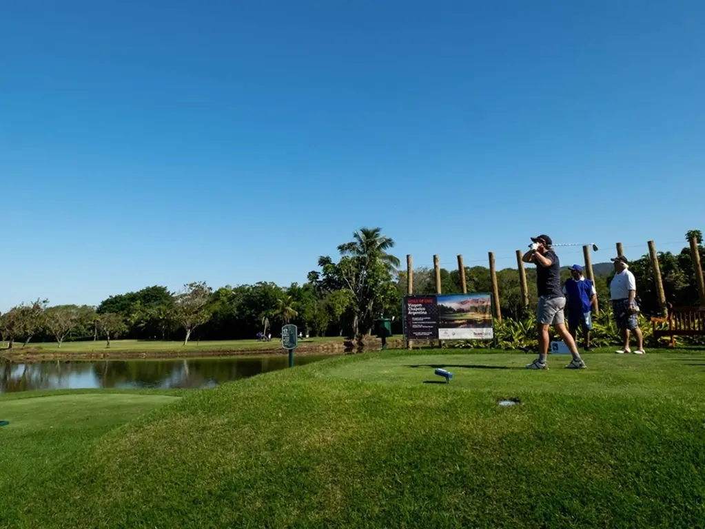 Golf course area at a Brazilian resort with green fields and scenic views
