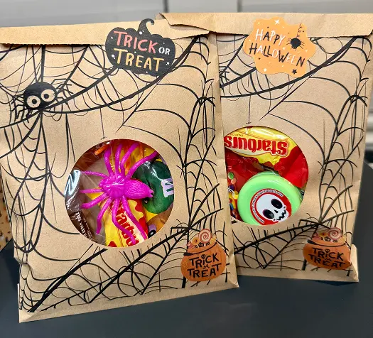 Kraft Halloween Treat Bags ready.