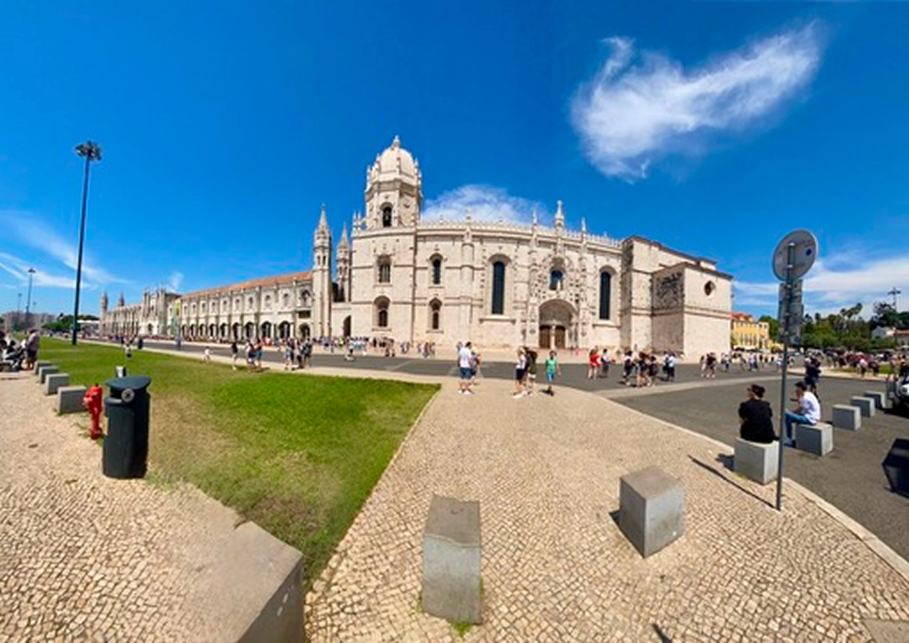Jerónimos Monastery with ornate Manueline architecture in Belém