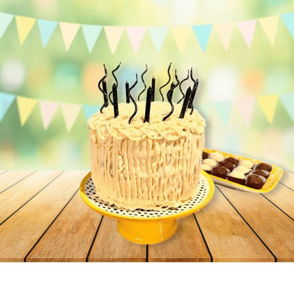 A three milk cake on the table in the party.